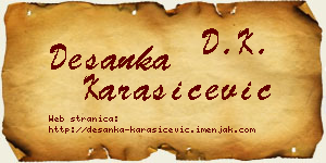 Desanka Karašićević vizit kartica
